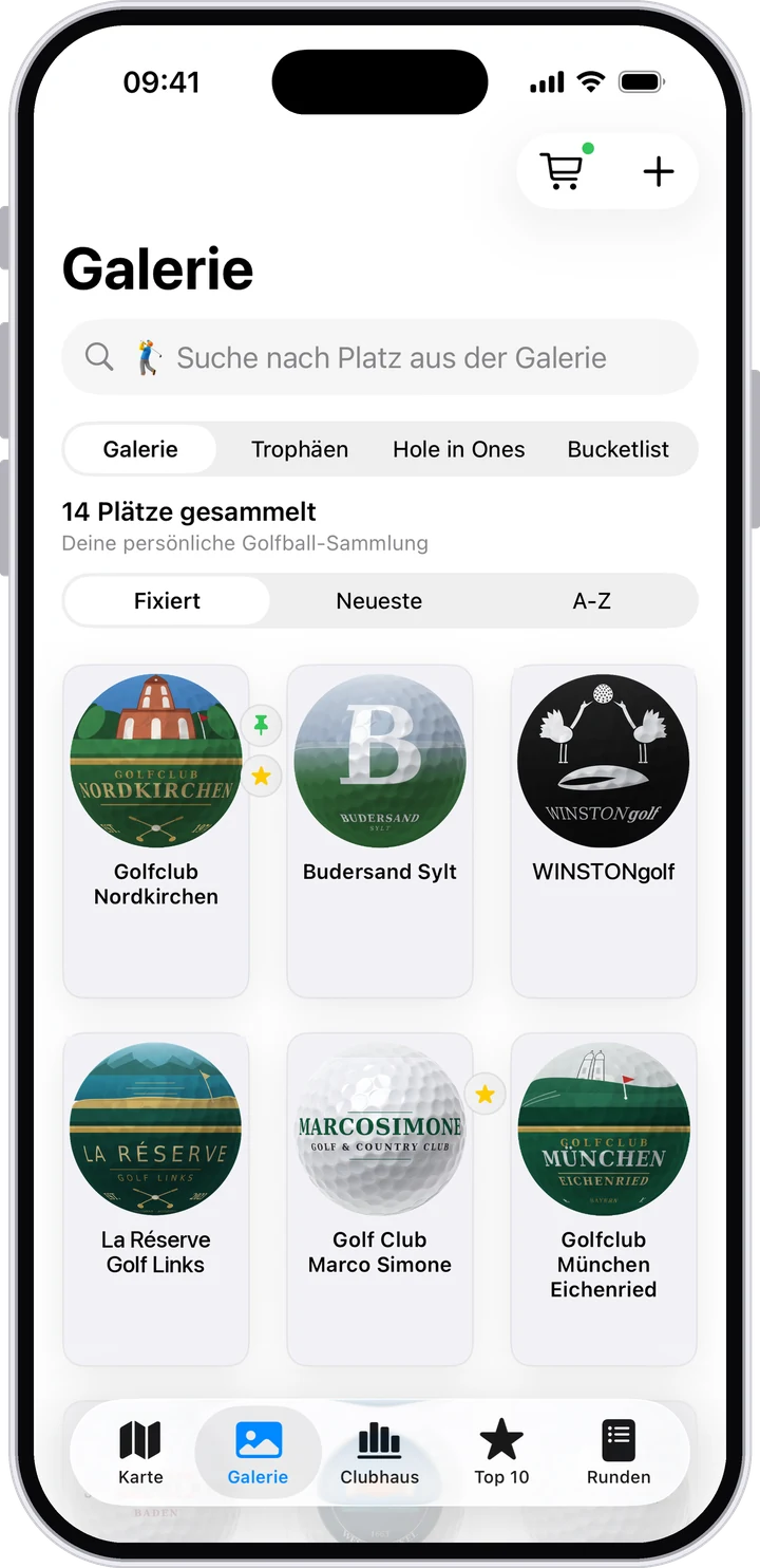 Galerie mit Golfbällen von Nordkirchen, Budersand Sylt und WINSTONgolf